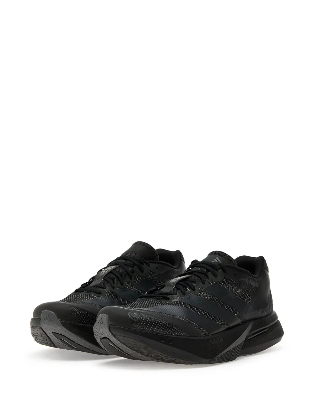 adidas Adizero Boston 13 Striped Sneakers — Black — Size US M 3.5 - US W 5 — Side View
