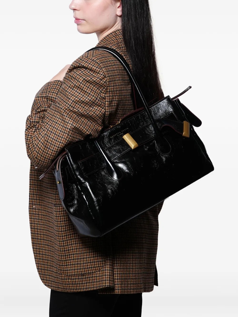 Roberto Festa Large Emeralda Buckle Detail Shoulder Bag — Same as shown — Size One Size — Side View