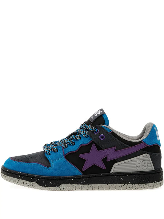 A Bathing Ape?Star-Appliqu?Sneakers — Blue — Size US M 3.5 - US W 5 — Front View