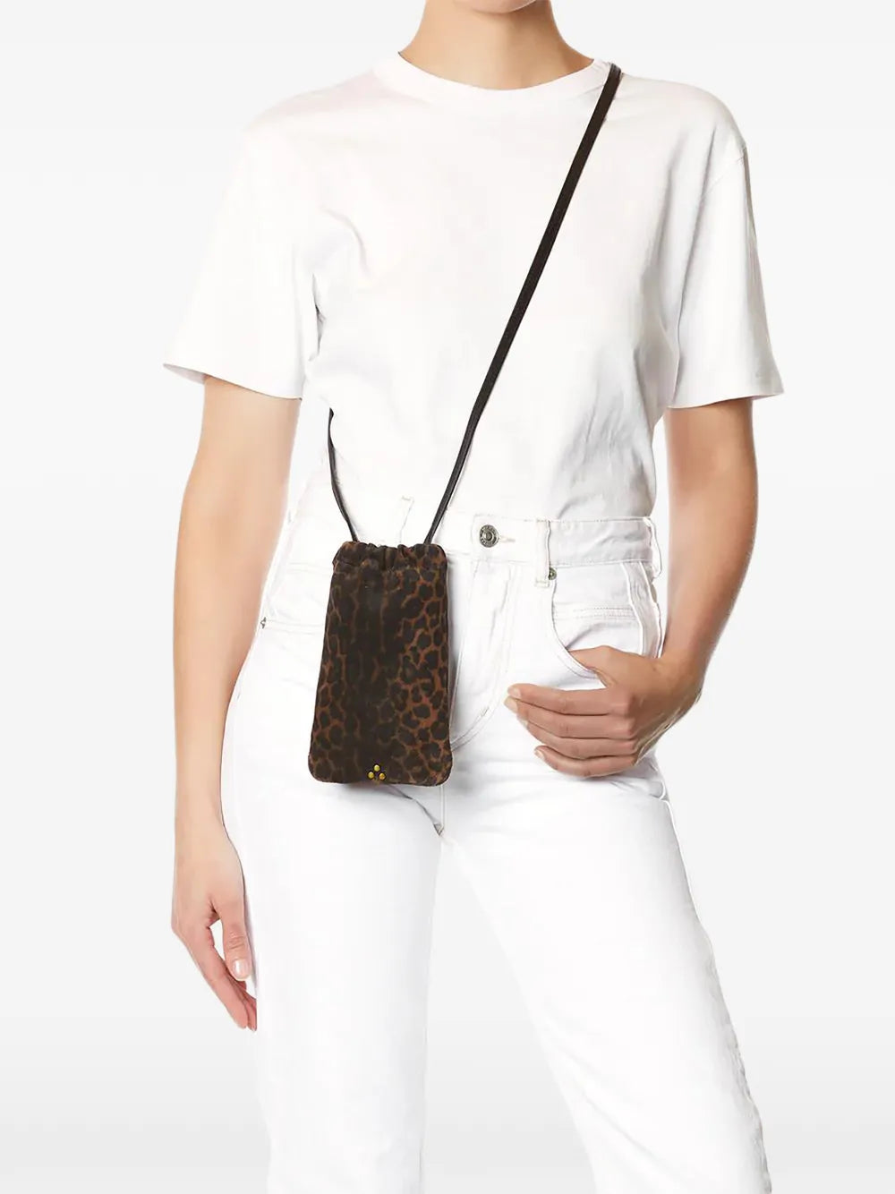 Jerome Dreyfuss Gordi Leopard Print Shoulder Bag — Same as shown — Size One Size — Side View