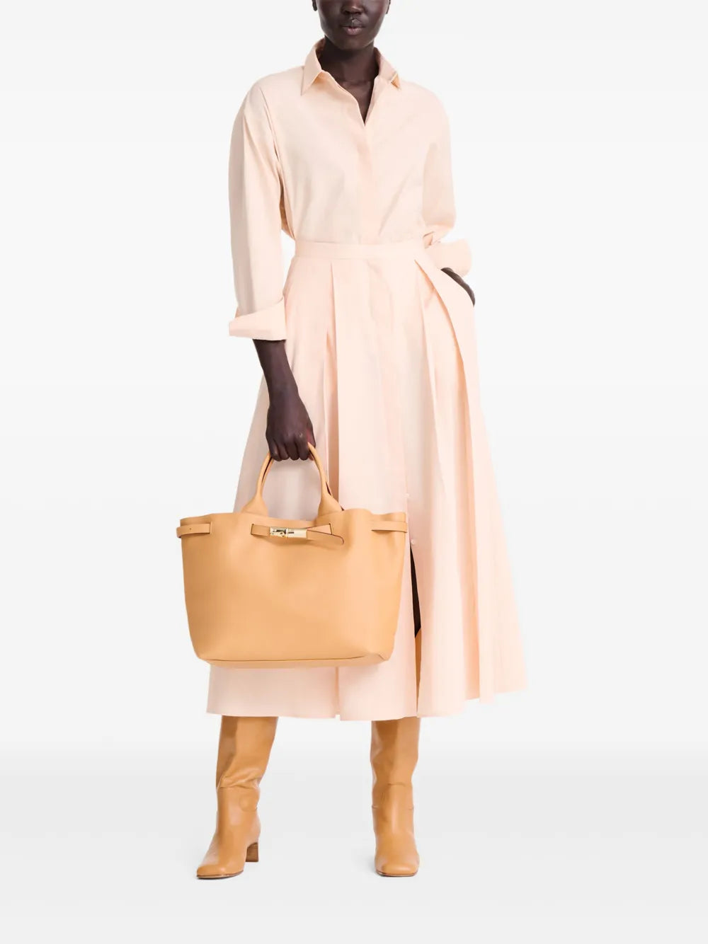 Longchamp Le Roseau L Leather Tote Bag — Same as shown — Size One Size — Side View