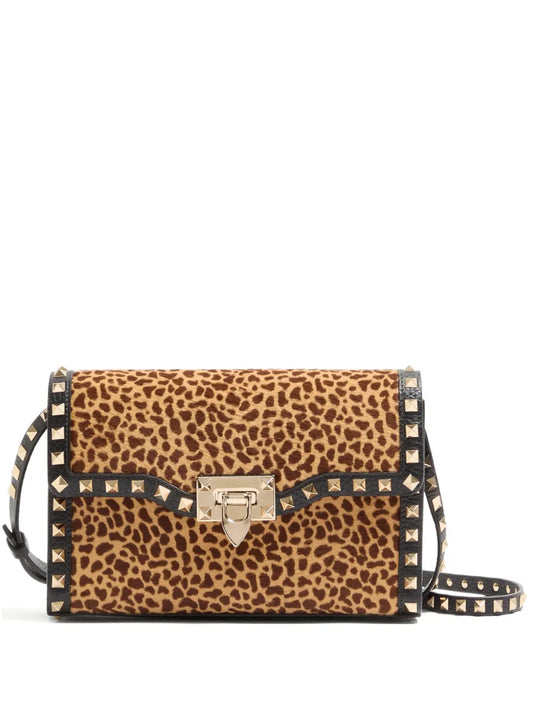 Valentino Garavani Small Rockstud Animal Print Shoulder Bag — Same as shown — Size One Size — Front View
