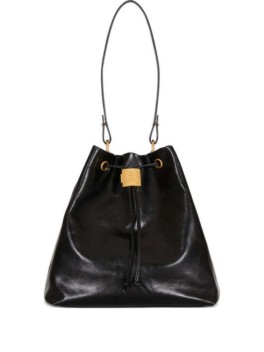 Balmain Pulse Leather Shoulder Bag — Same as shown — Size One Size — Front View