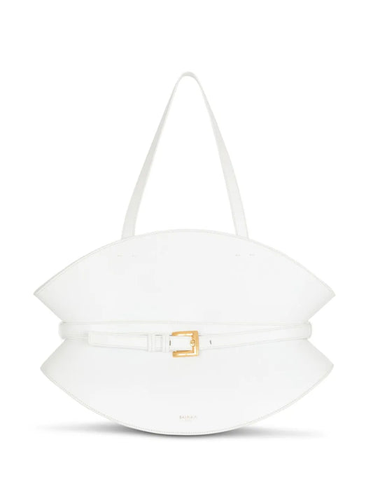 Balmain Medium Belted Detail Shoulder Bag — Same as shown — Size One Size — Front View