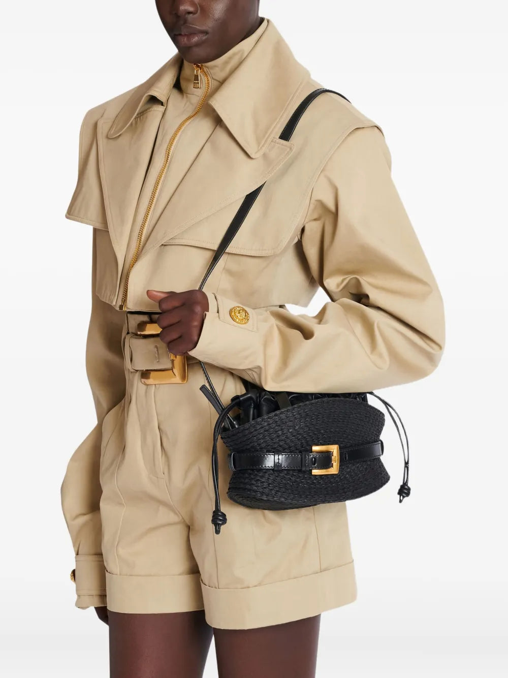 Balmain Mini Shuffle Belt Tote Bag — Same as shown — Size One Size — Side View