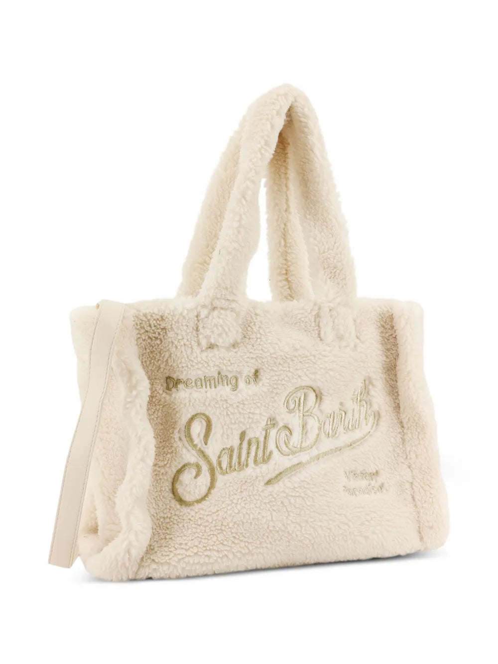 Mc2 Saint Barth Colette Teddy Texture Logo Embroidered Shoulder Bag — Same as shown — Size One Size — Back View