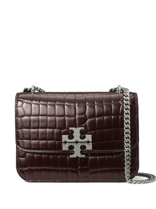 Tory Burch Small Eleanor Croc Embossed Shoulder Bag — Same as shown — Size One Size — Front View