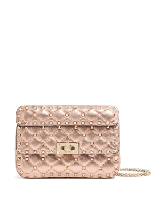 Valentino Garavani Small Rockstud Spike Quilted Cross Body Bag — Same as shown — Size One Size — Front View