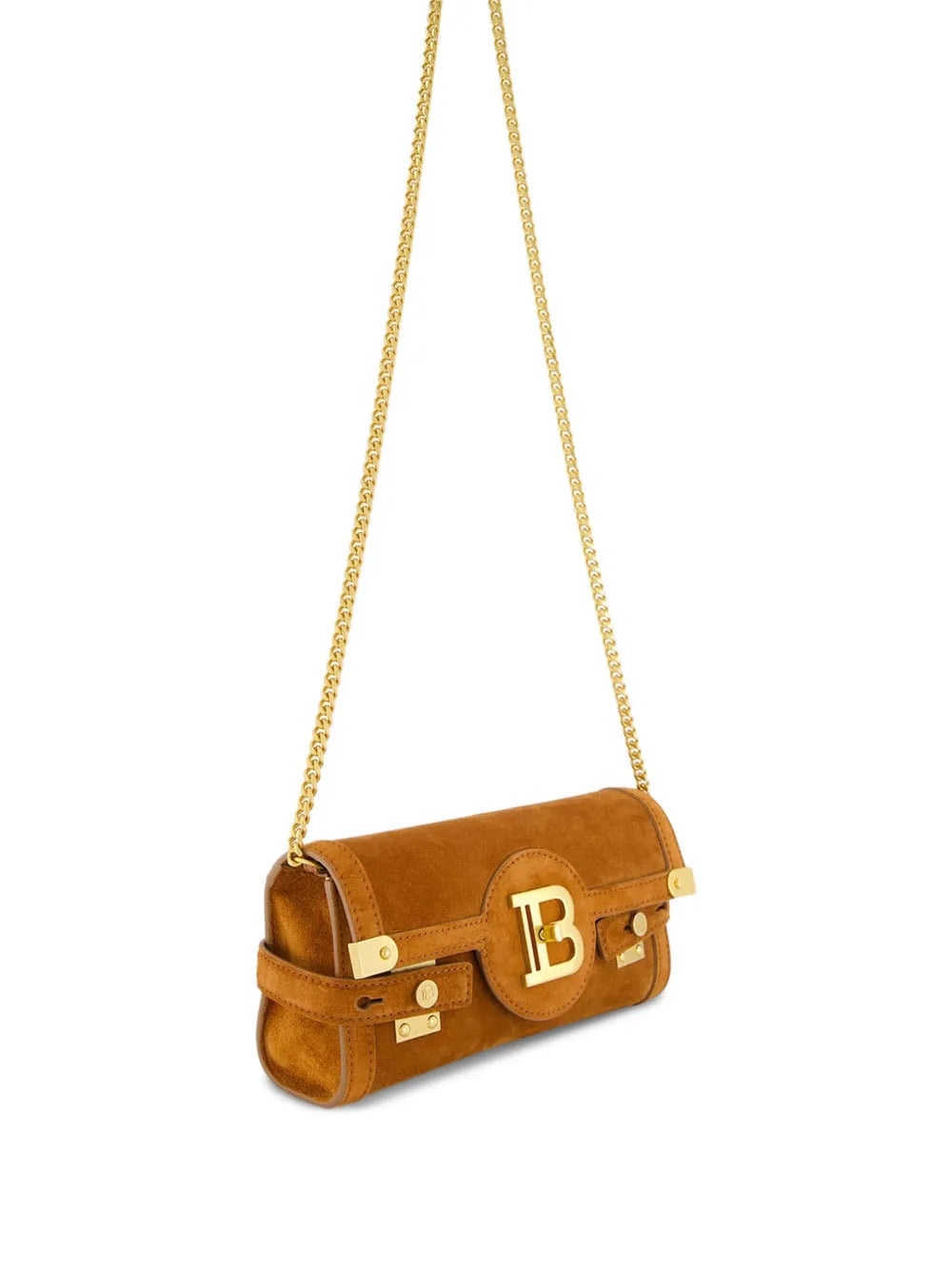 Balmain B Buzz 23 Suede Shoulder Bag — Same as shown — Size One Size — Back View