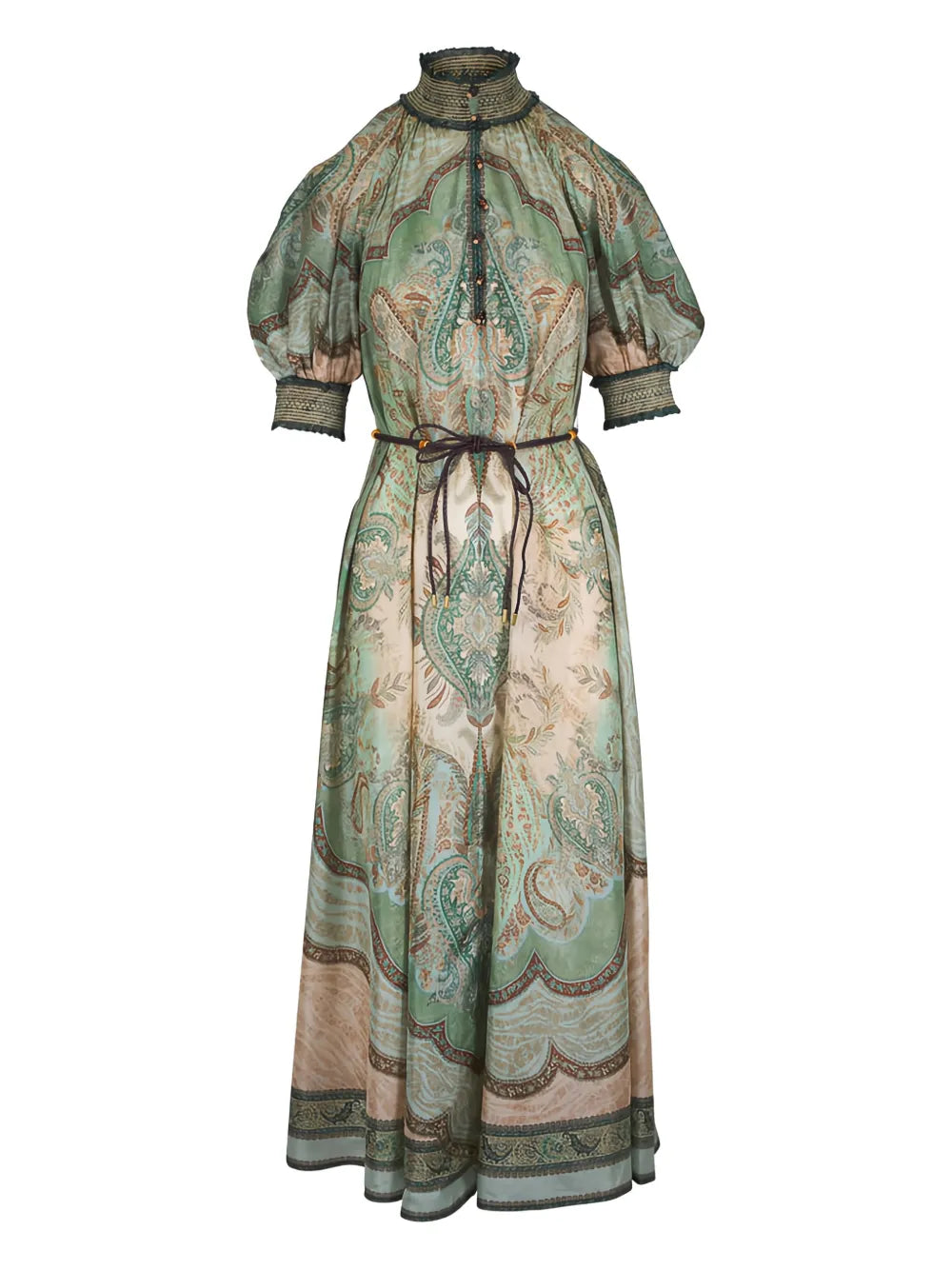Zimmermann High Neck Paisley Motif Midi Dress — Same as shown — Size S — Front View