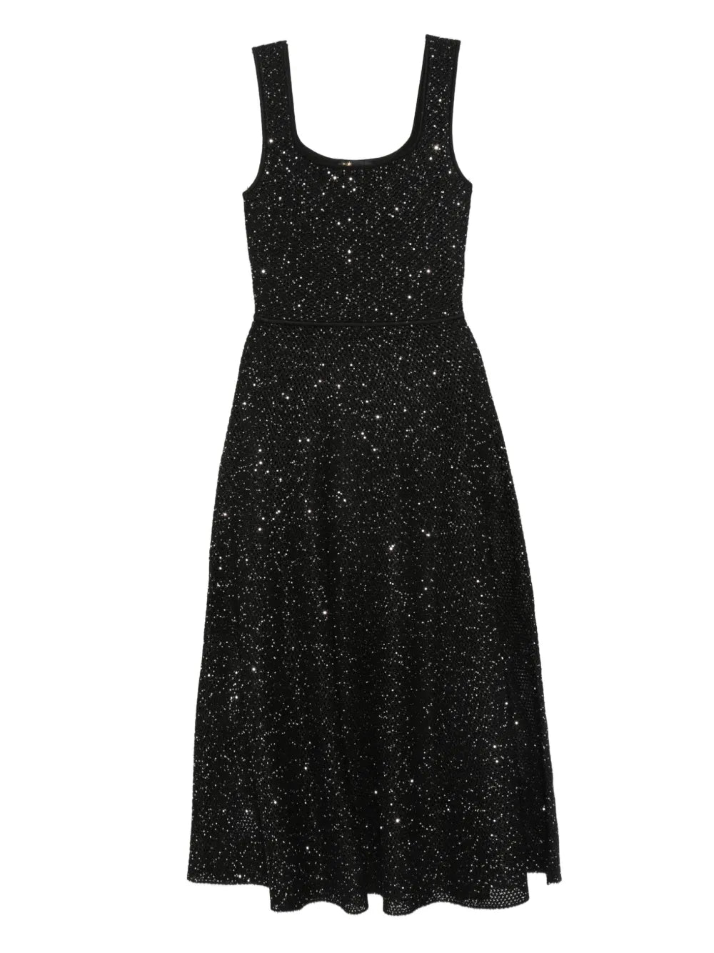 Maje Knitted Midi Dress — Black — Size M — Front View