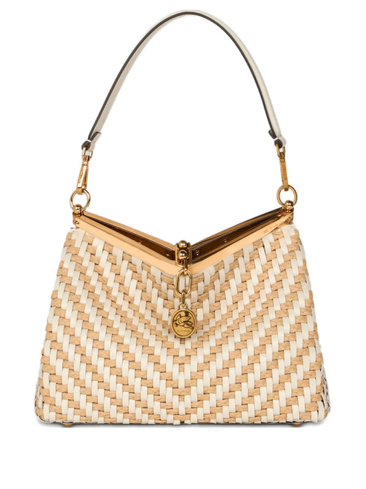 Etro Medium Vela Woven Leather Shoulder Bag — Same as shown — Size One Size — Front View