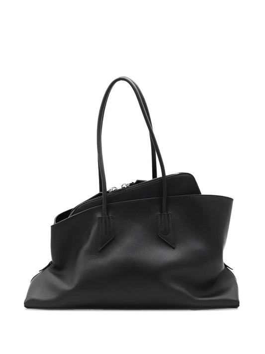 The Attico Medium La Passeggiata Leather Shoulder Bag — Same as shown — Size One Size — Front View