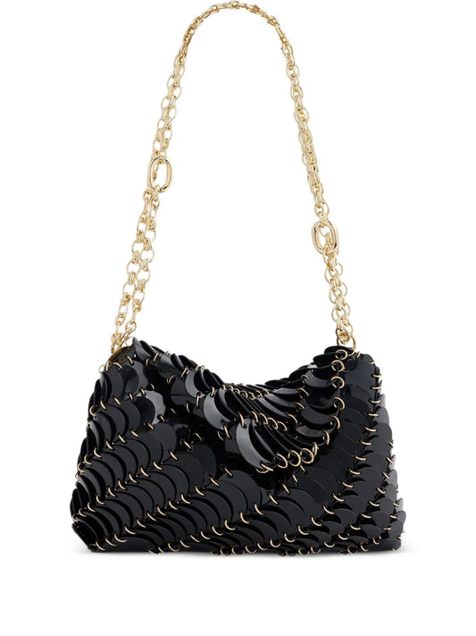 Rabanne Patent Paco Leather Shoulder Bag — Same as shown — Size One Size — Front View