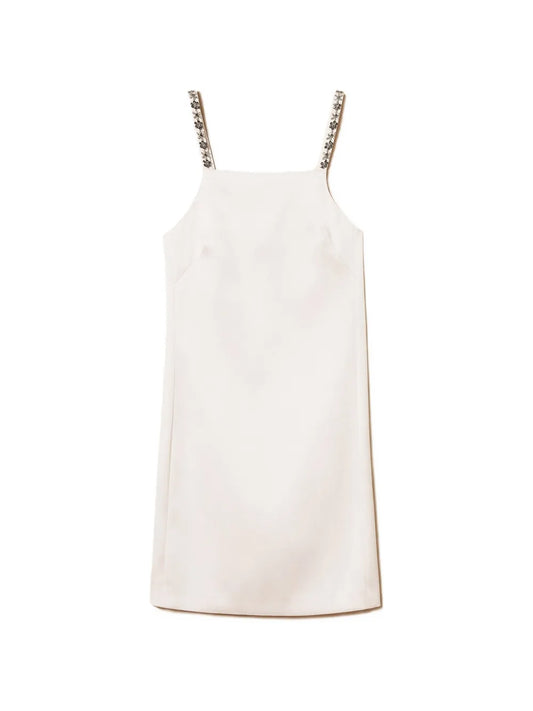 Twinset Crystal Embellishment Mini Dress — Pink — Size XS — Front View