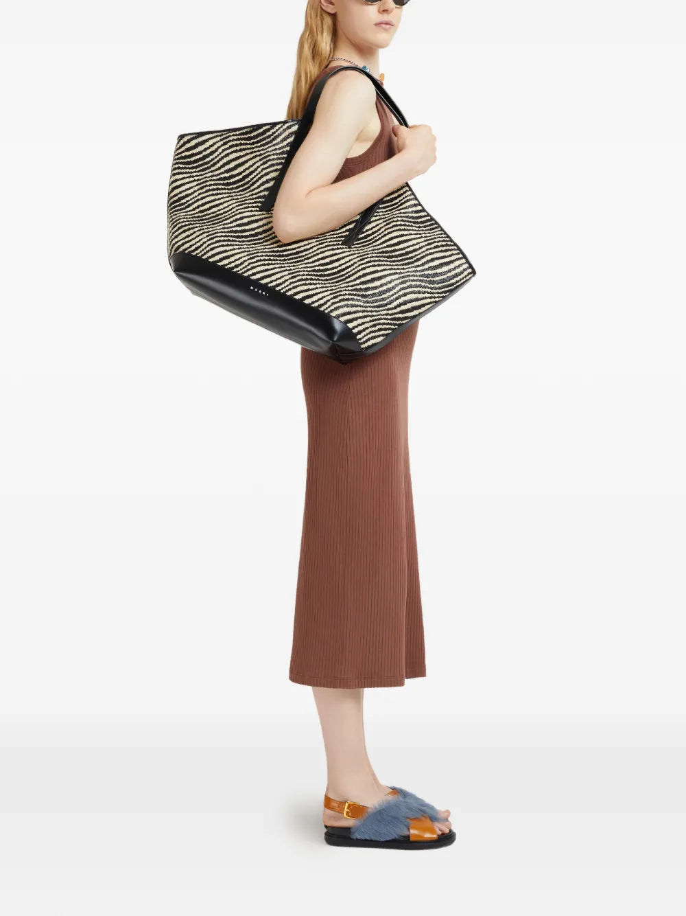 Marni Raffia Effect Shoulder Bag — Same as shown — Size One Size — Back View