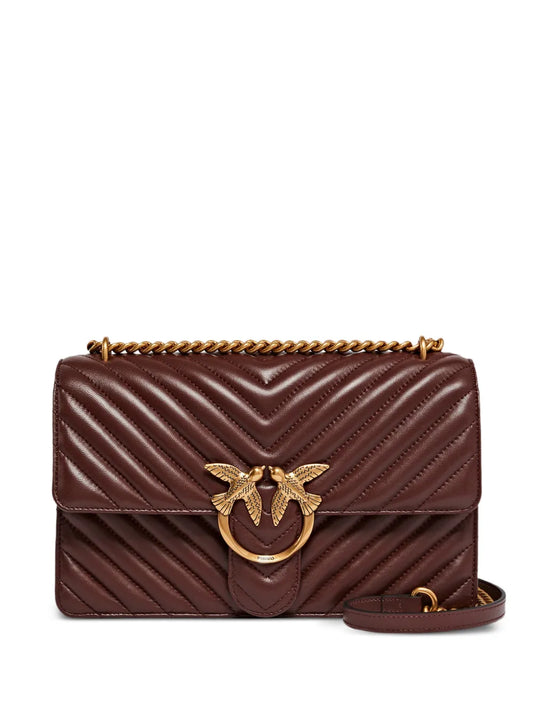 Pinko Medium Love One Chevron Chain Shoulder Bag — Same as shown — Size One Size — Front View