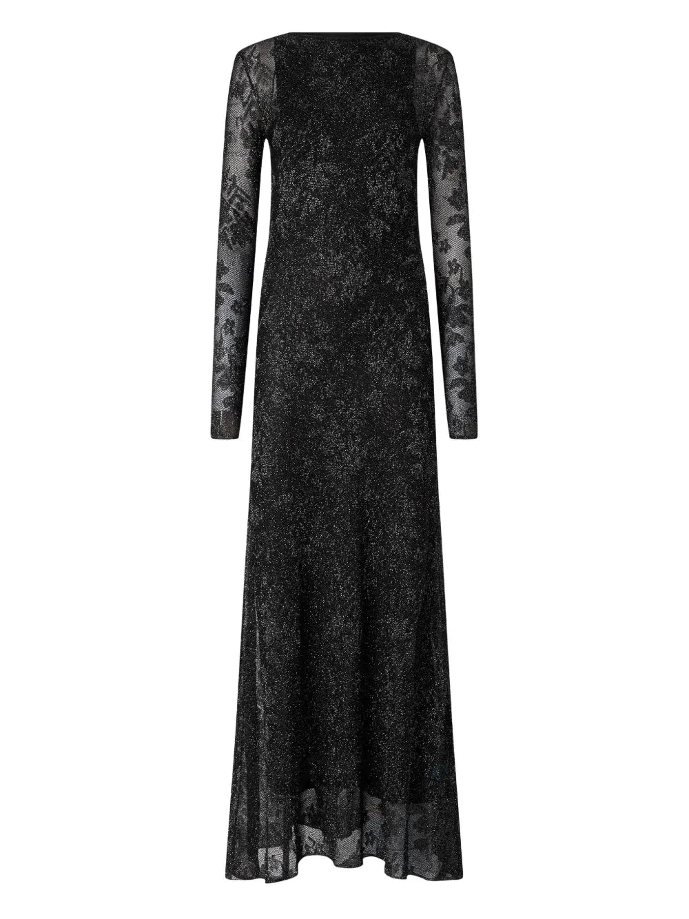 Pinko Openwork Long Sleeve Dress — Black/ Pink — Size XS — Front View