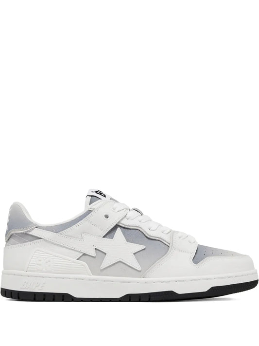 A Bathing Ape?Sk8 Sta Star Panelled Sneakers — White — Size US M 3.5 - US W 5 — Front View