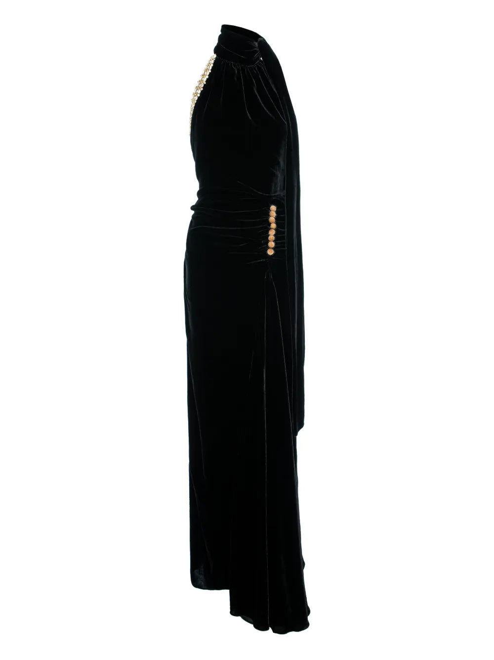 Vpm Atelier Bex Embellished Maxi Dress — Black — Size S — Front View