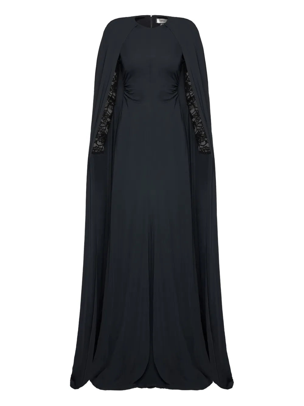 Nissa Lace Cape Maxi Dress — Black — Size XS — Front View