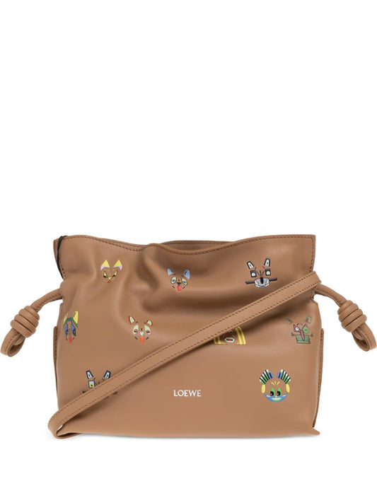 Loewe Mini Flamenco Cat Print Shoulder Bag — Same as shown — Size One Size — Front View