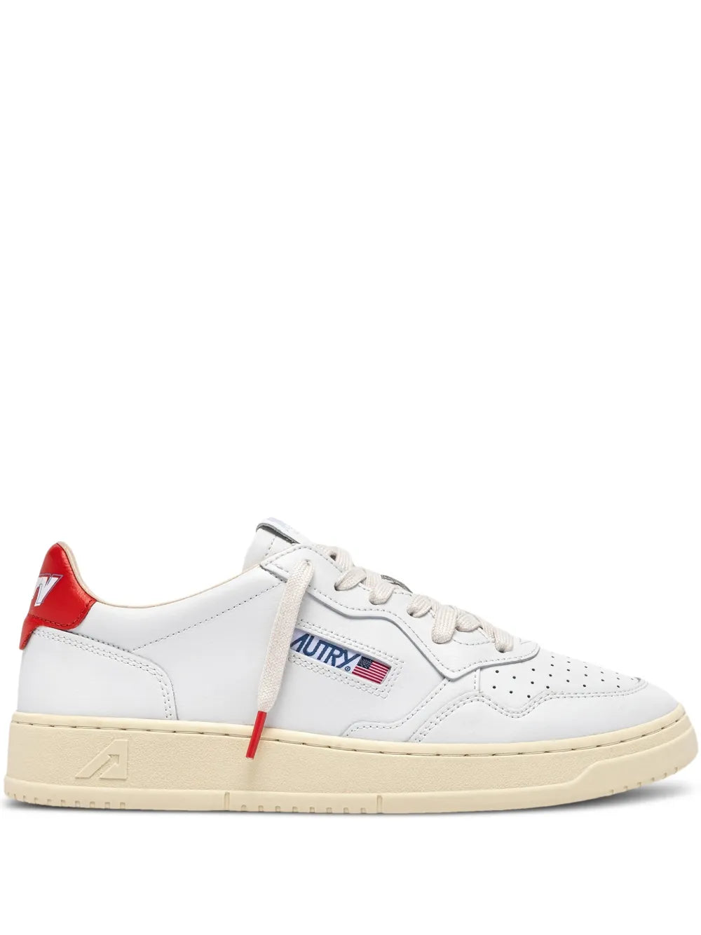 Autry Medalist Low-Tops Leather — White — Size US M 3.5 - US W 5 — Front View