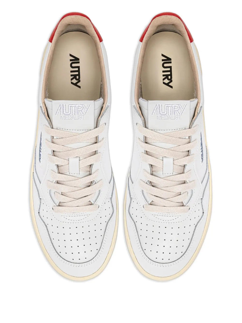 Autry Medalist Low-Tops Leather — White — Size US M 3.5 - US W 5 — Top View