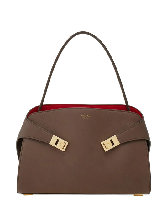 Ferragamo Leather Shoulder Bag — Same as shown — Size One Size — Front View