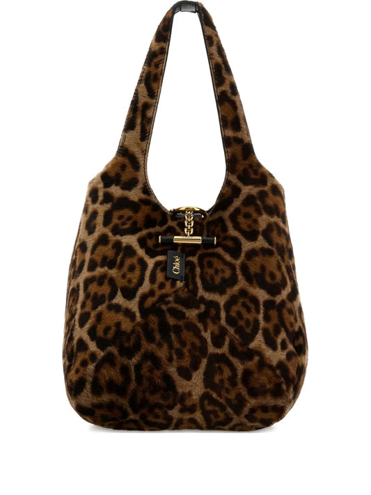 Chloe Balloon Leopard Print Shoulder Bag — Same as shown — Size One Size — Front View
