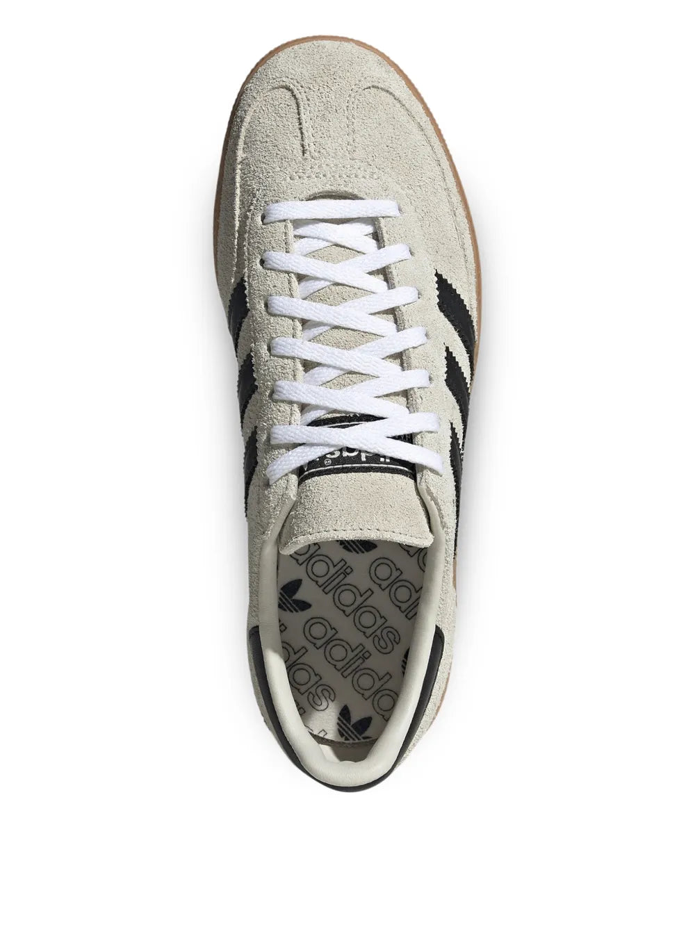 adidas Spezial 3-Stripes Lace-Up Sneakers — Light Grey — Size US M 9 - US W 10.5 — Top View