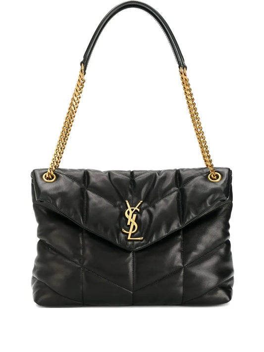 Saint Laurent Loulou Chevron Pattern Shoulder Bag — Same as shown — Size One Size — Front View