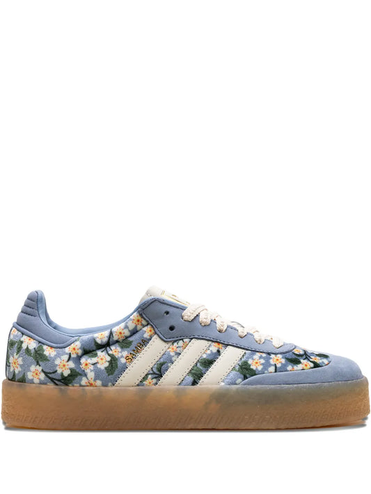 adidas Sambae X Liberty London Floral-Print — Blue — Size US M 3.5 - US W 5 — Front View