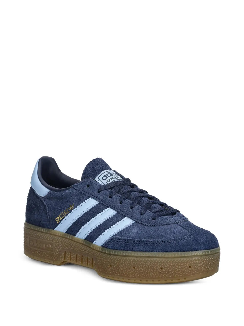 adidas Handball Spezial Three-Stripes — Blue — Size US M 3.5 - US W 5 — Side View