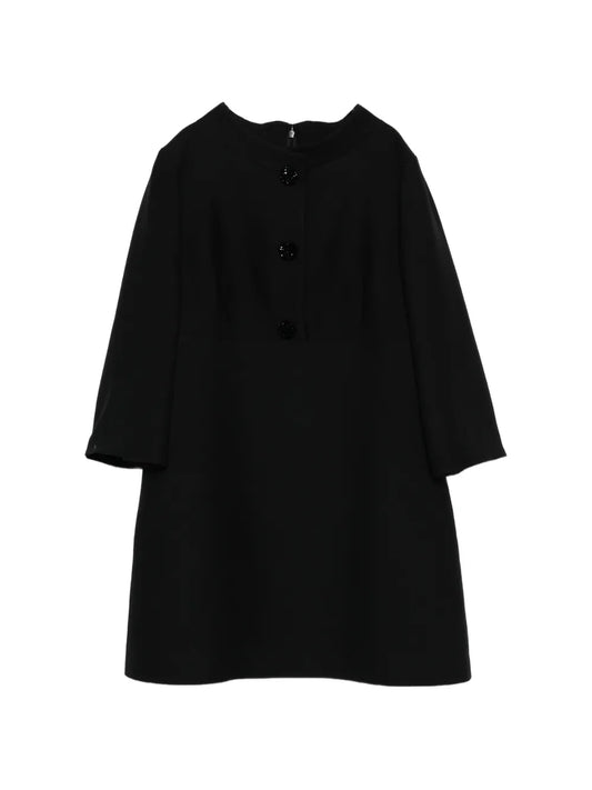 Valentino Garavani Button Mini Dress — Black — Size XS — Front View
