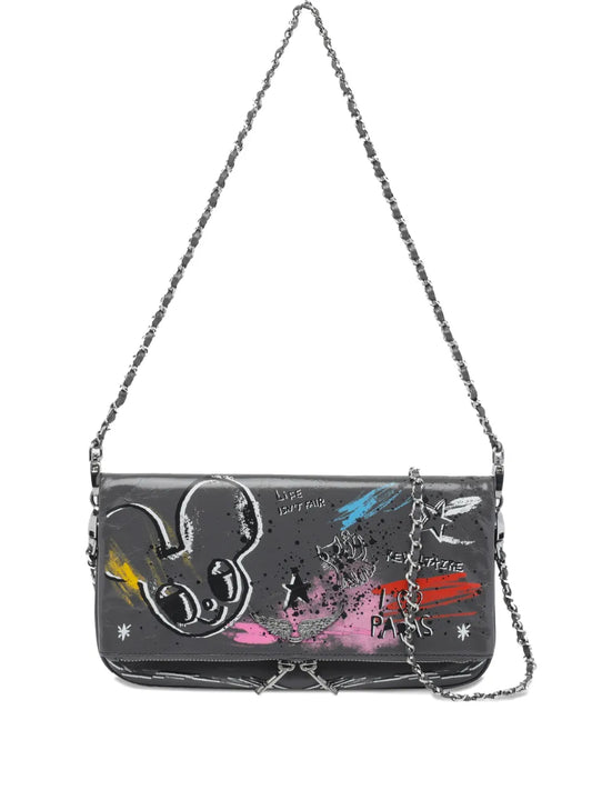 Zadigvoltaire X Humberto Cruz Rock Humberto Graffiti Shoulder Bag — Same as shown — Size One Size — Front View