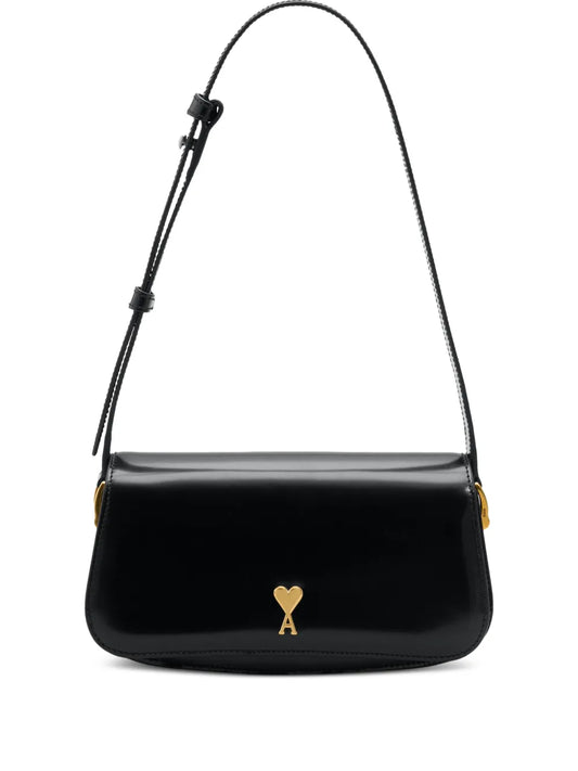 Ami Paris Paris Paris Leather Shoulder Bag — Same as shown — Size One Size — Front View