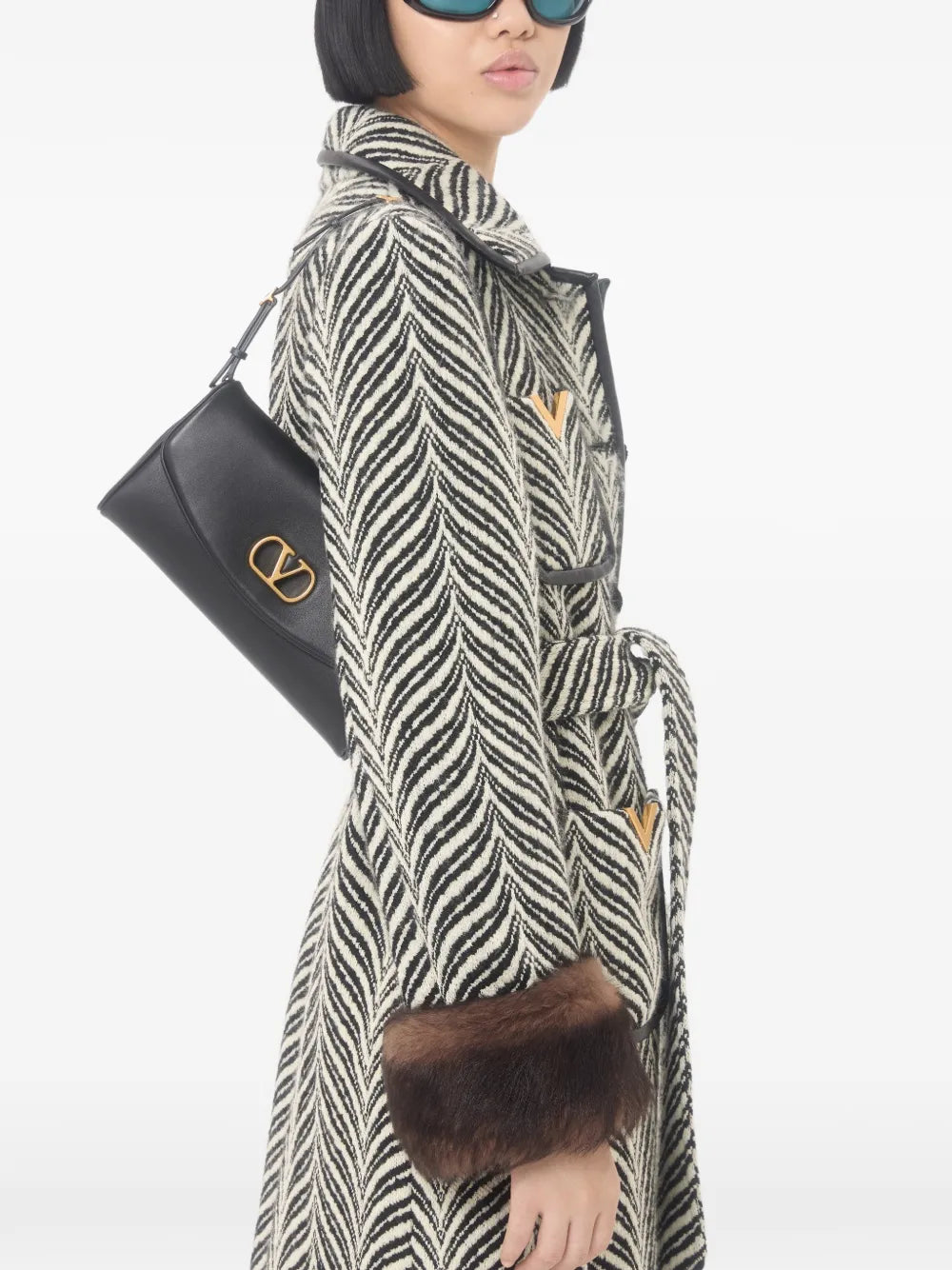 Valentino Garavani Small Devain Vlogo Signature Shoulder Bag — Same as shown — Size One Size — Side View