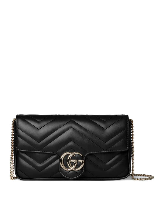 Gucci Small Gg Marmont Chevron Chain Shoulder Bag — Same as shown — Size One Size — Front View