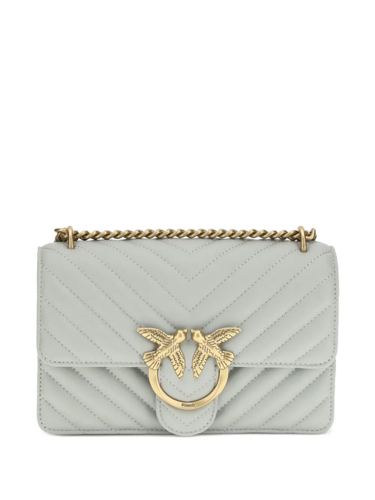 Pinko Love Chevron Bird Ring Leather Shoulder Bag — Same as shown — Size One Size — Front View