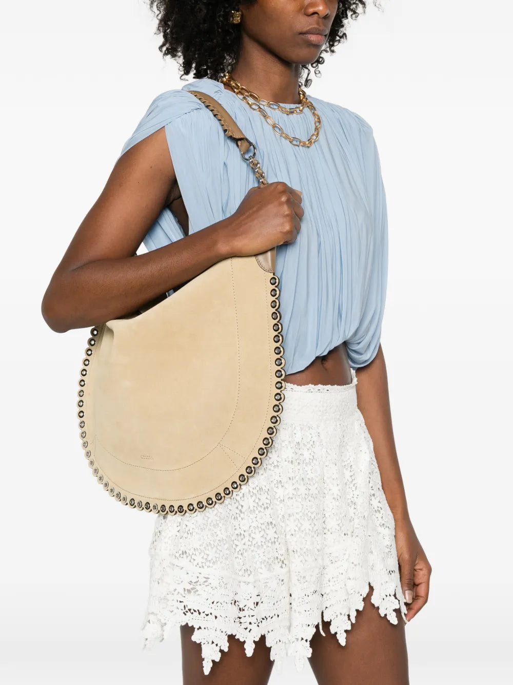 Isabel Marant Oskan Hobo Shoulder Bag — Same as shown — Size One Size — Side View