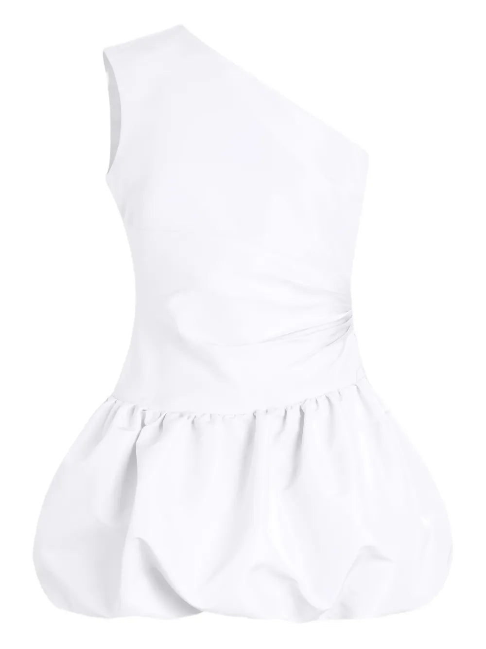 Patou One Shoulder Bloomer Mini Dress — White/ Red — Size XS — Front View