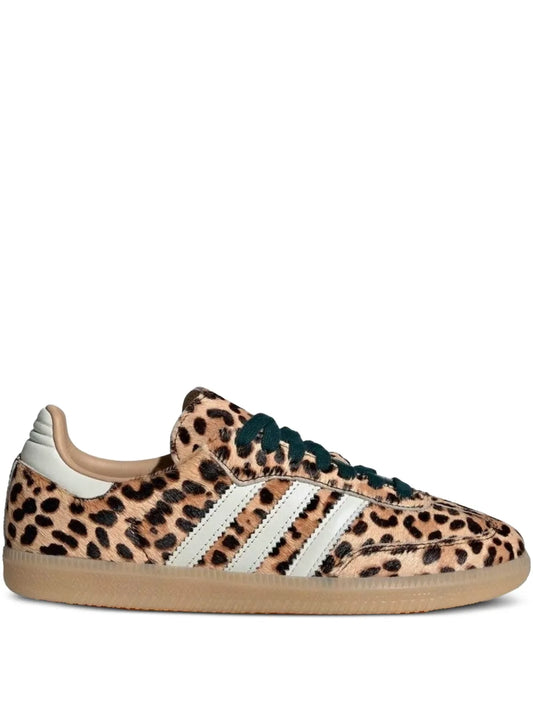 adidas Samba Og Leopard-Print Three-Stripe — Beige — Size US M 3.5 - US W 5 — Front View