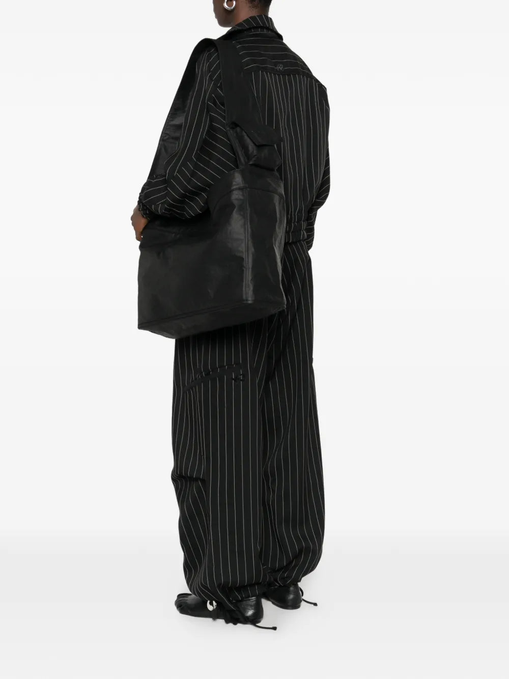 Y 3 Large Newspaper Flap Pocket Tote Bag — Same as shown — Size One Size — Side View