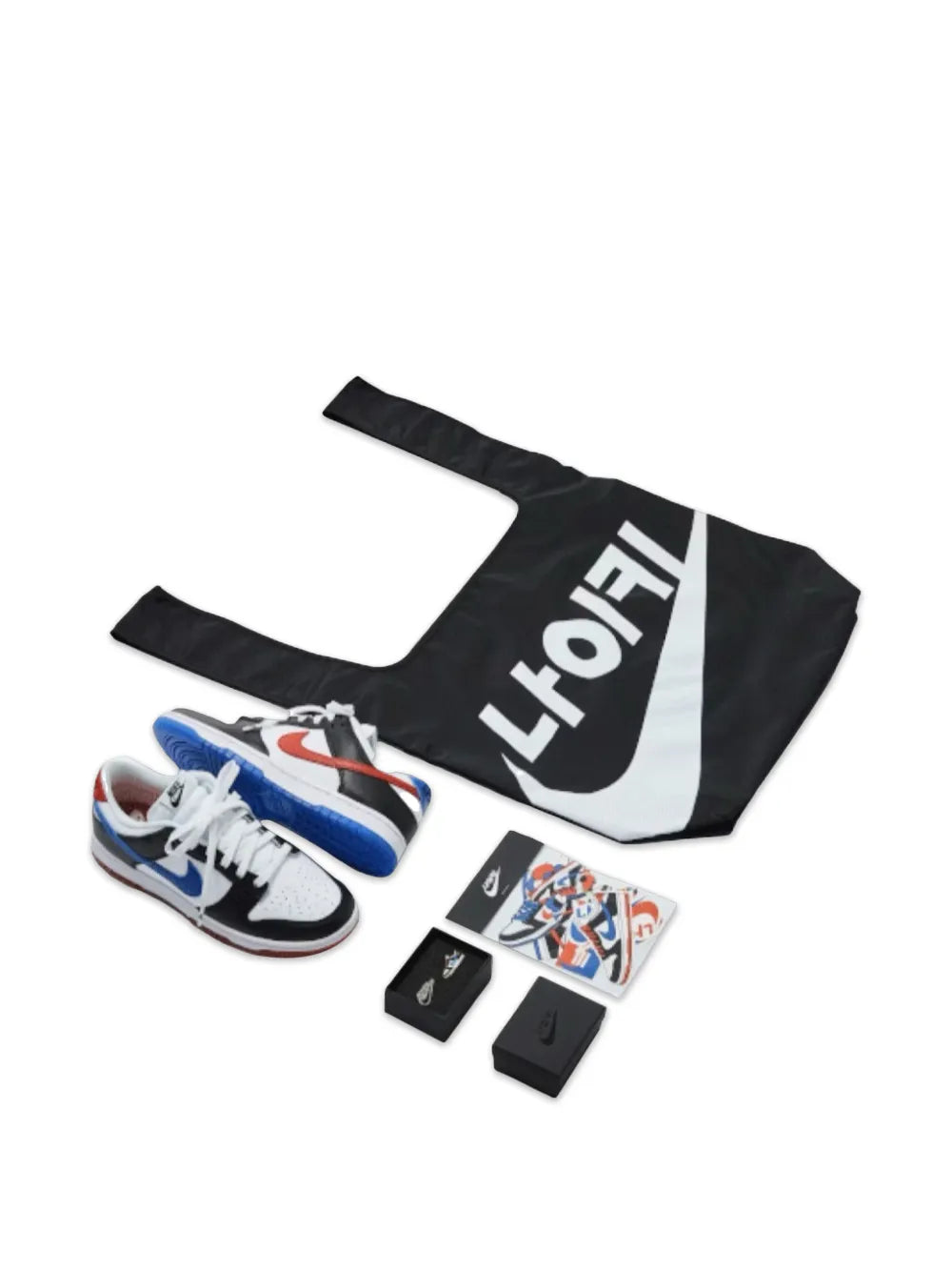 Nike Swoosh Dunk Low-Top — Black — Size US M 3.5 - US W 5 — Lifestyle View