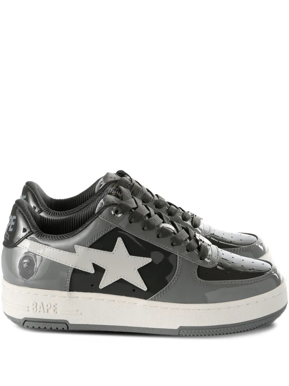 A Bathing Ape?Bape Sta?#1 Star-Motif Sneakers — Grey — Size US M 11 - US W 12.5 — Front View