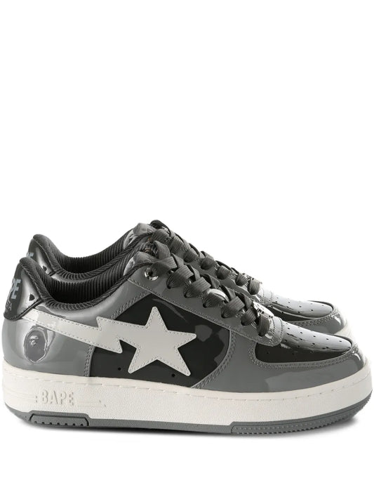 A Bathing Ape?Bape Sta?#1 Star-Motif Sneakers — Grey — Size US M 11 - US W 12.5 — Front View
