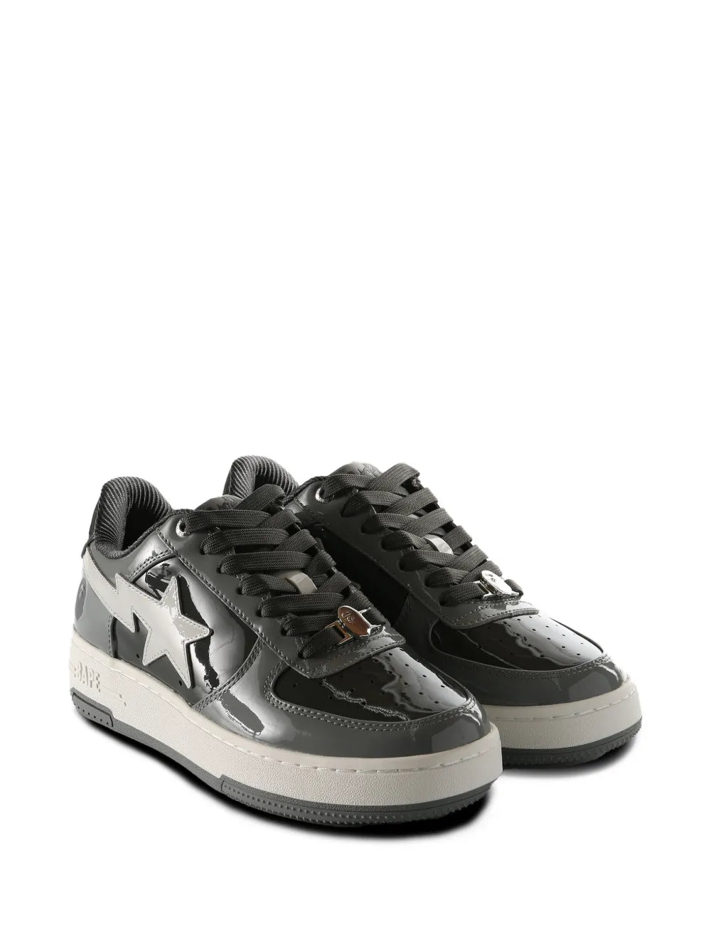A Bathing Ape?Bape Sta?#1 Star-Motif Sneakers — Grey — Size US M 11 - US W 12.5 — Side View