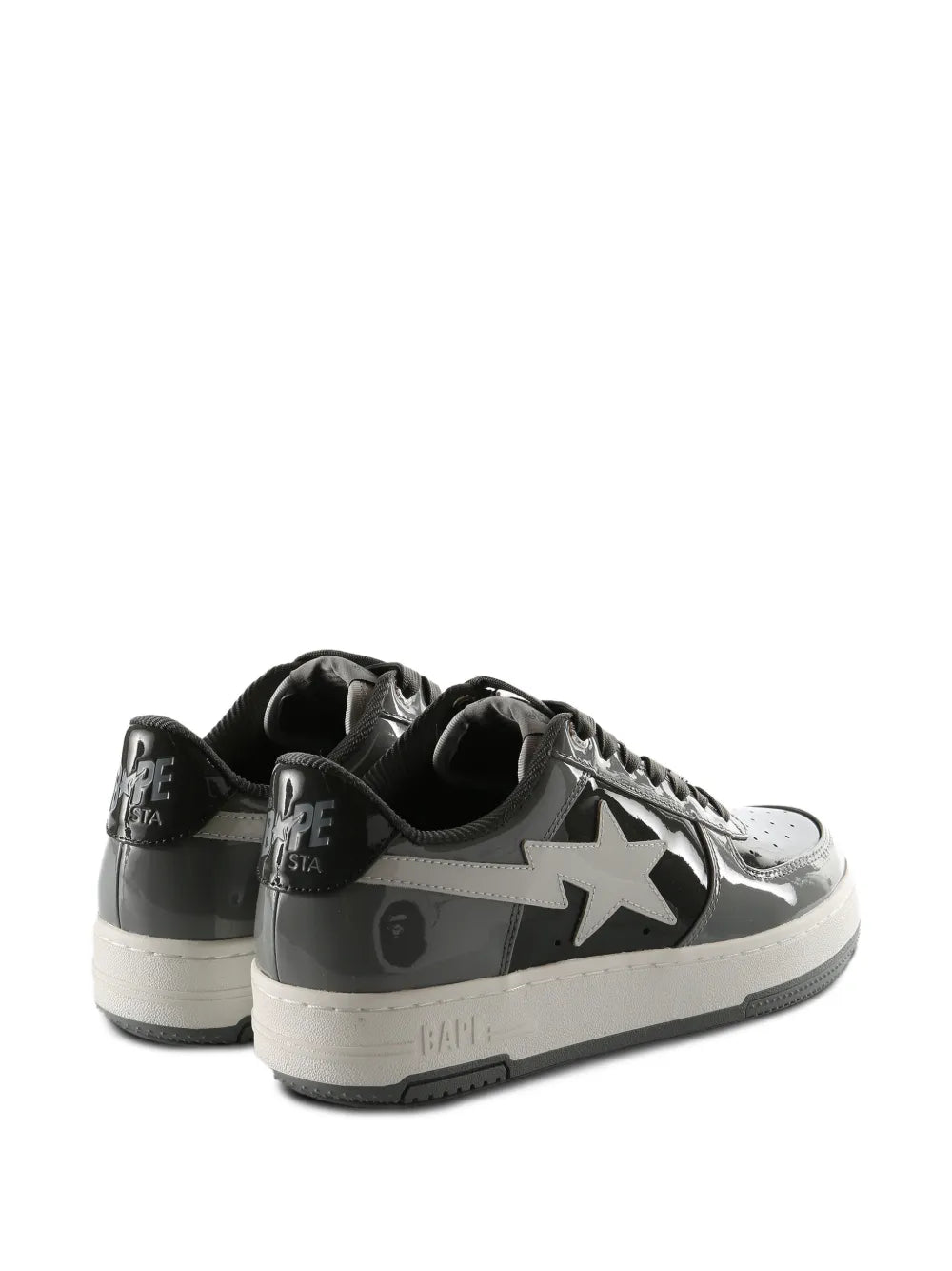 A Bathing Ape?Bape Sta?#1 Star-Motif Sneakers — Grey — Size US M 11 - US W 12.5 — Back View