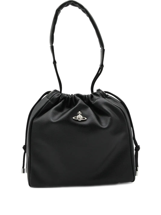 Vivienne Westwood Orb Plaque Drawstring Shoulder Bag — Same as shown — Size One Size — Front View